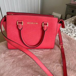 Rare Michael Kors Selma Leather Purse in Watermelon